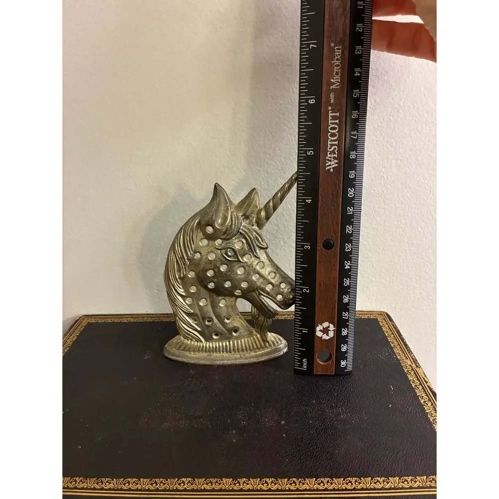 Vintage Silver Plated Unicorn Head Jewelry Holder – 1980s Ring & Earring Stand